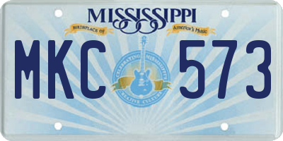 MS license plate MKC573