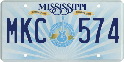 MS license plate MKC574