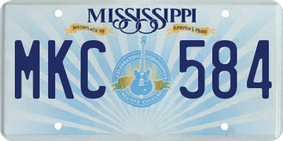 MS license plate MKC584
