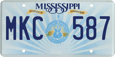 MS license plate MKC587