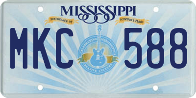 MS license plate MKC588
