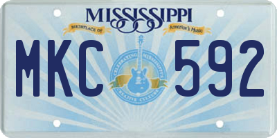 MS license plate MKC592