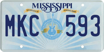 MS license plate MKC593