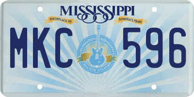 MS license plate MKC596