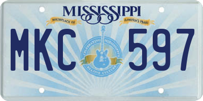 MS license plate MKC597