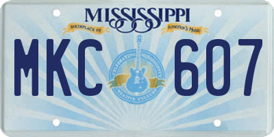 MS license plate MKC607