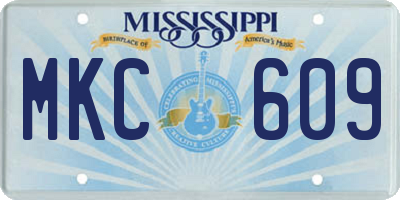 MS license plate MKC609