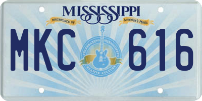 MS license plate MKC616