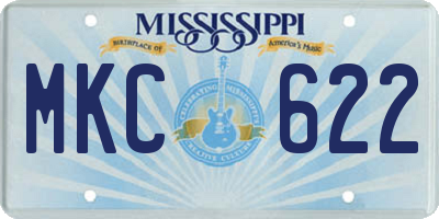 MS license plate MKC622