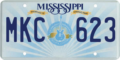 MS license plate MKC623