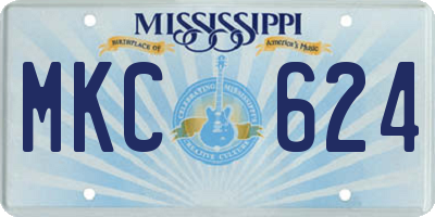 MS license plate MKC624