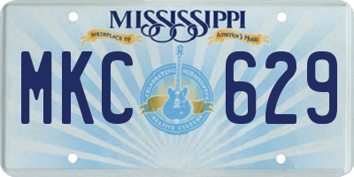 MS license plate MKC629