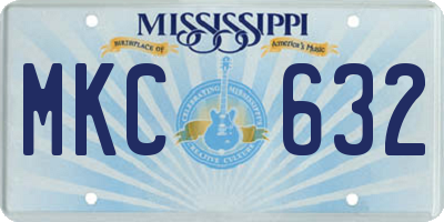 MS license plate MKC632