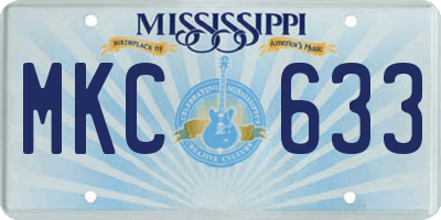MS license plate MKC633