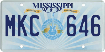 MS license plate MKC646