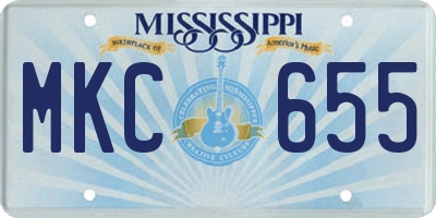 MS license plate MKC655