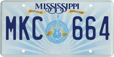 MS license plate MKC664