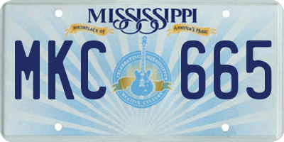 MS license plate MKC665