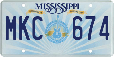 MS license plate MKC674