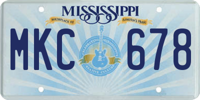 MS license plate MKC678