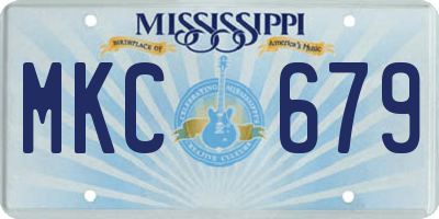 MS license plate MKC679