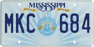 MS license plate MKC684