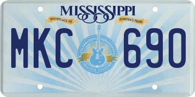 MS license plate MKC690