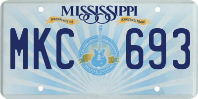 MS license plate MKC693