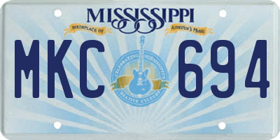 MS license plate MKC694