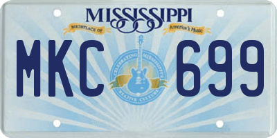 MS license plate MKC699