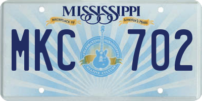 MS license plate MKC702