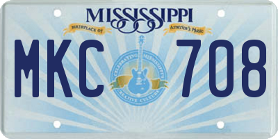 MS license plate MKC708