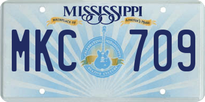 MS license plate MKC709