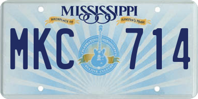 MS license plate MKC714