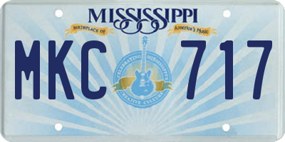 MS license plate MKC717