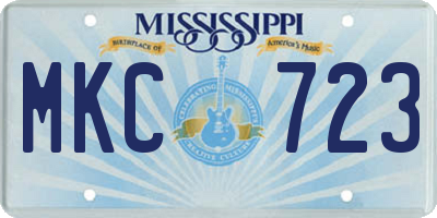 MS license plate MKC723