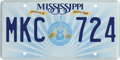 MS license plate MKC724