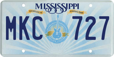 MS license plate MKC727