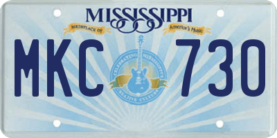 MS license plate MKC730
