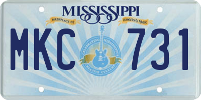 MS license plate MKC731