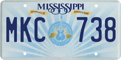 MS license plate MKC738