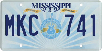 MS license plate MKC741