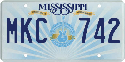 MS license plate MKC742