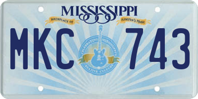 MS license plate MKC743