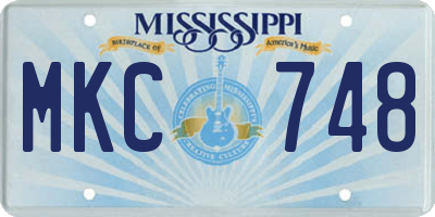 MS license plate MKC748