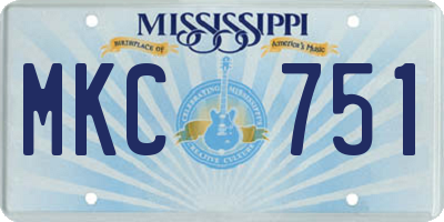 MS license plate MKC751