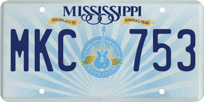 MS license plate MKC753