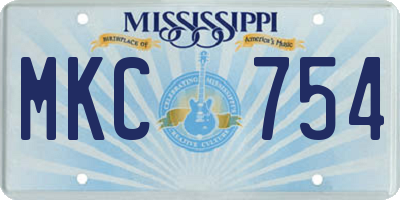 MS license plate MKC754