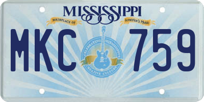 MS license plate MKC759