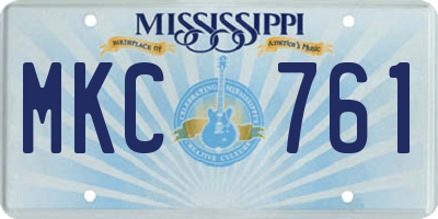 MS license plate MKC761